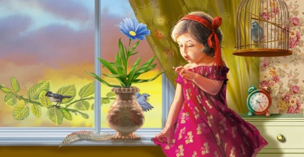 девочка с цветком-1